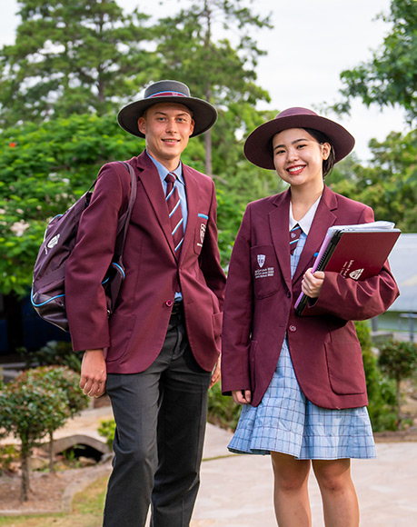 International students in class at John Paul College, an independent school in Brisbane