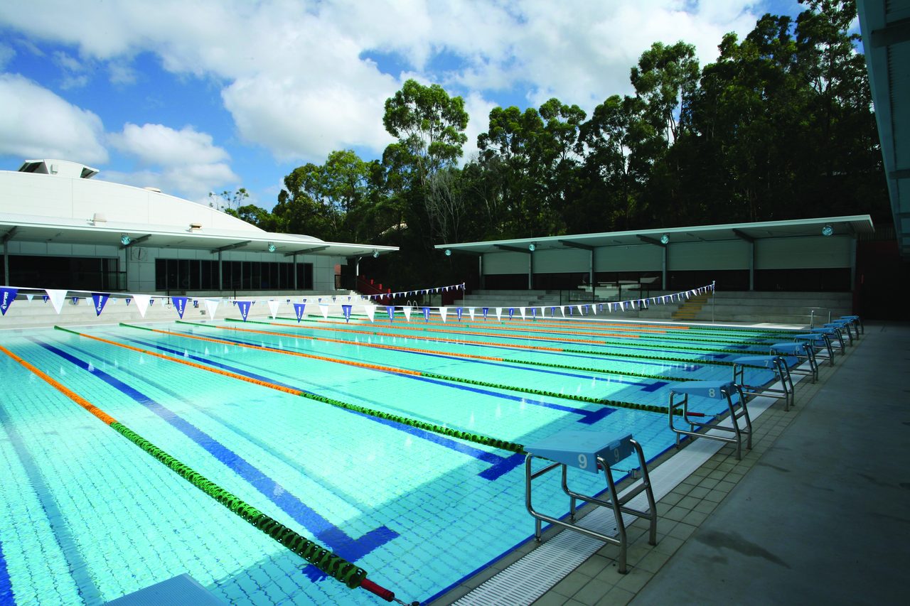The multi-lane outdoor pool at the Stephen Paul Aquatic Centre