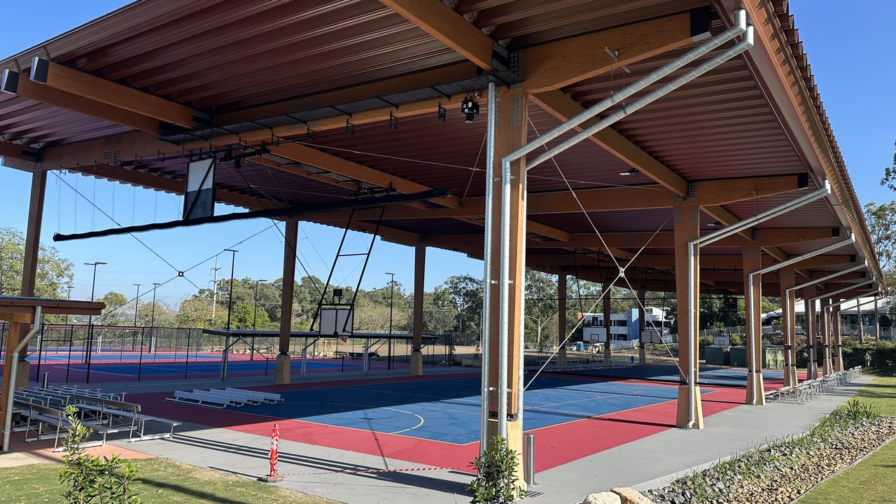 Covered multi-purpose sports courts on the JPC campus