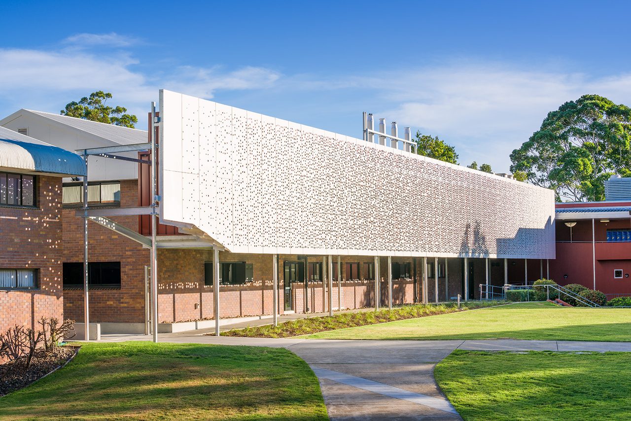 The Science Centre with its distinctive perforated white facade