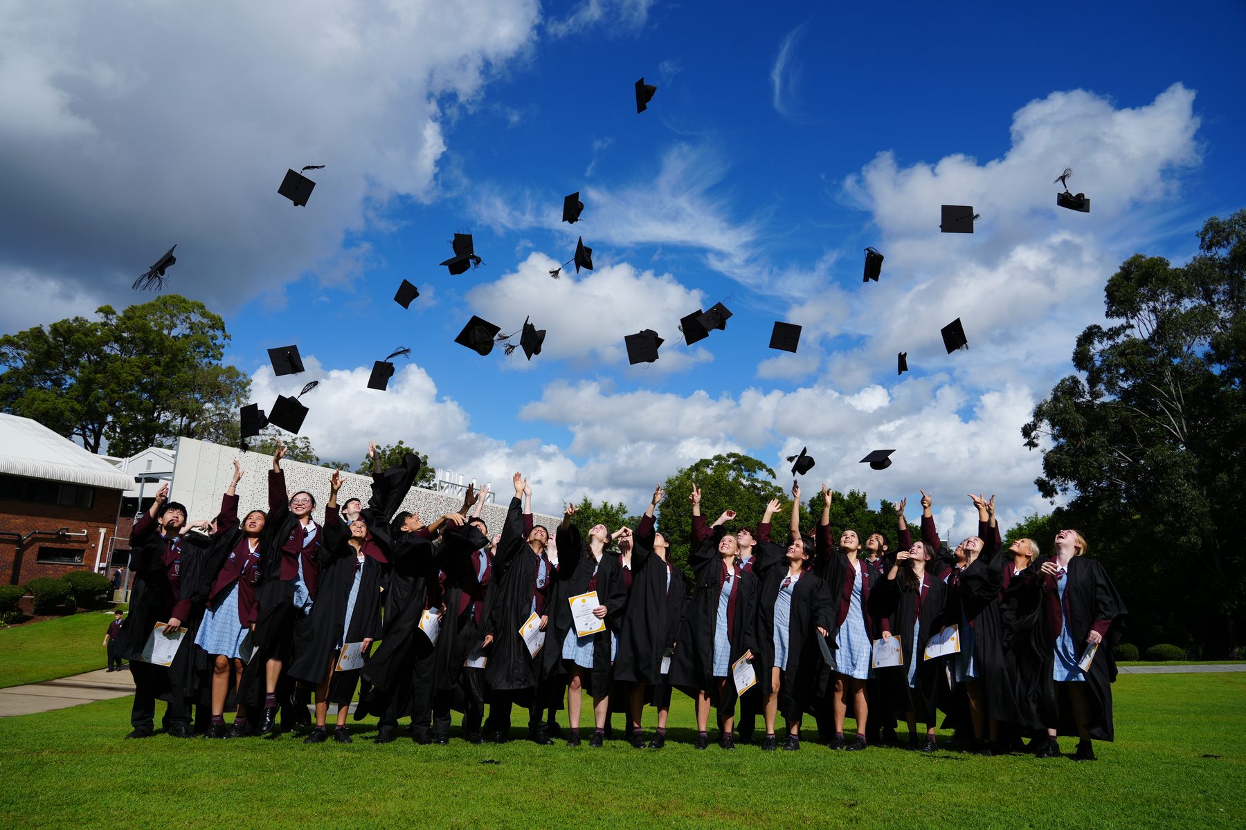 International students graduating from John Paul College in Brisbane, Australia