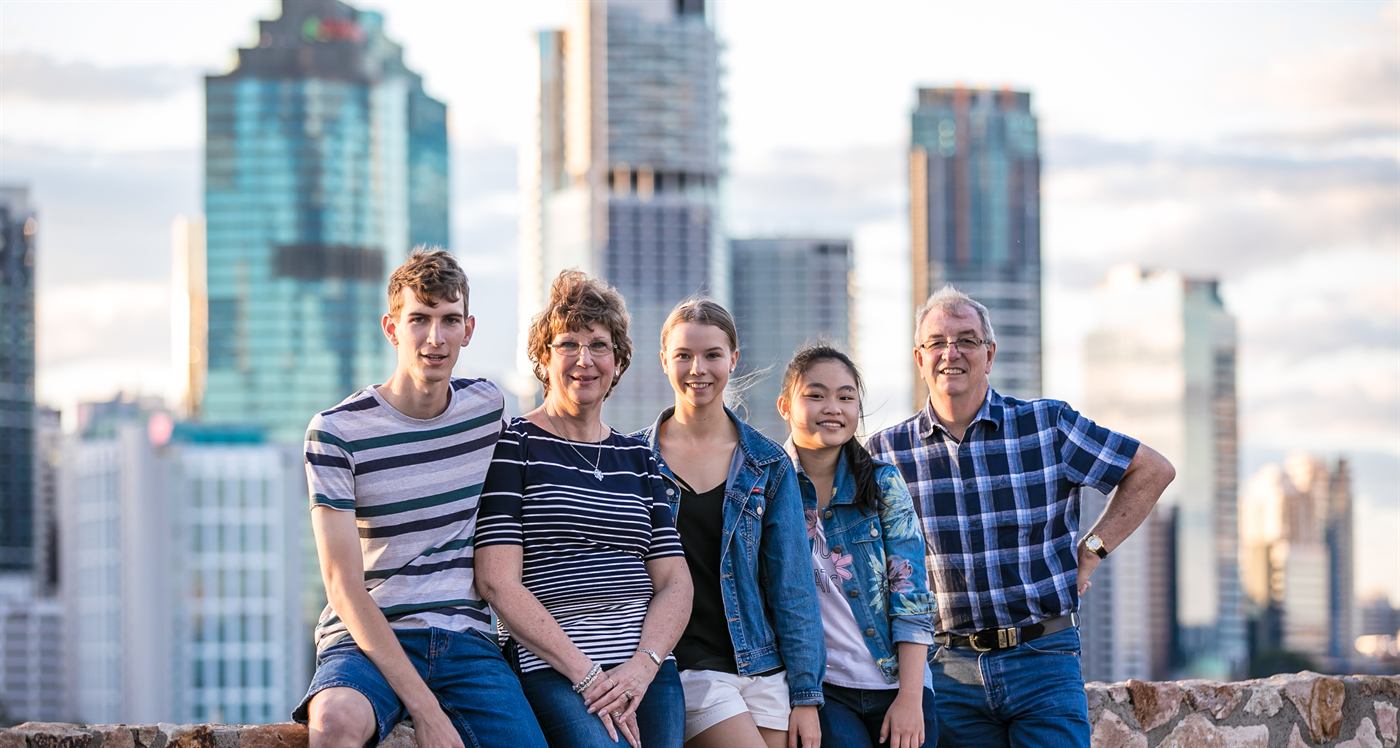 A JPC international student with their homestay family