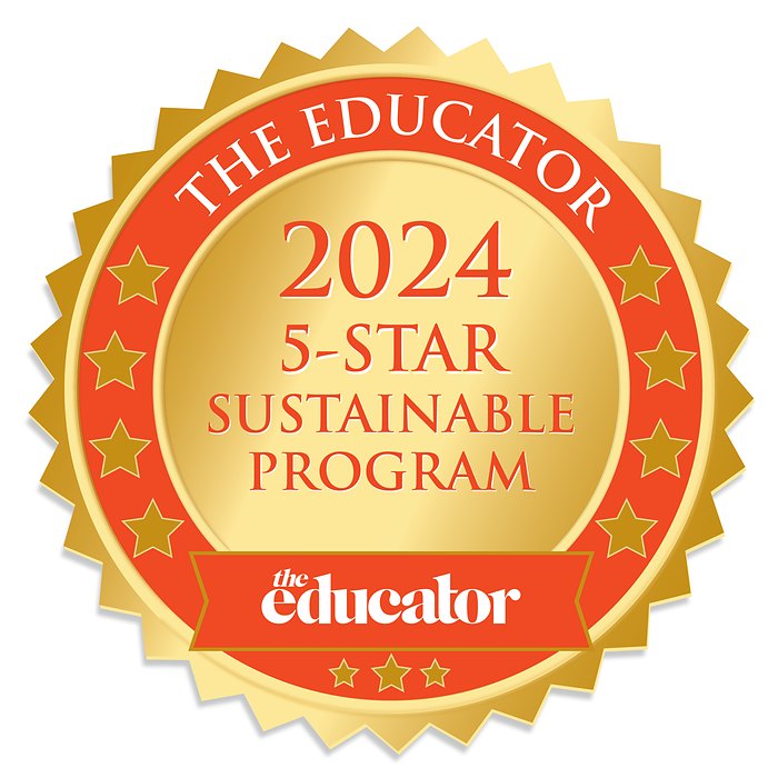 The Educator 2024 5-Star Sustainable Program medal, awarded to John Paul College
