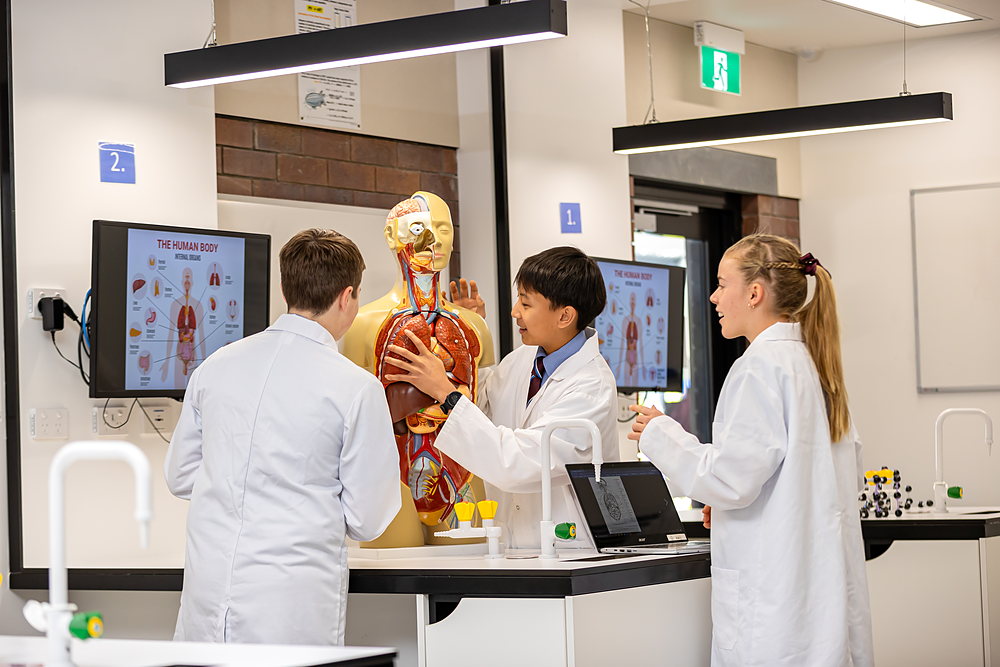 Students working in the John Paul College Science Centre laboratory